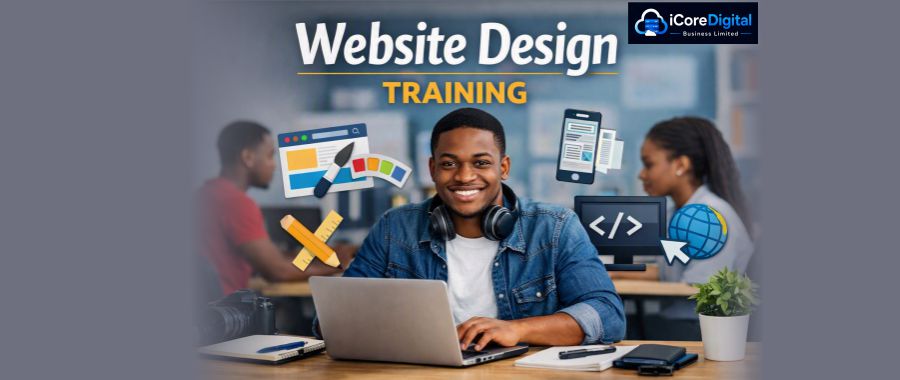 Website design training in Abule-Egba at iCore Digital classroom